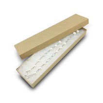 TheDisplayGuys 25팩 #82 면 충전 판지 종이 주얼리 박스 선물 케이스 펄 그레이 (21.6cm x 5.2cm 4.2cm (8 1/16 2 1/4 1 3/8인치)), Kraft Brown, 8 1/16 x 2 1/4 x