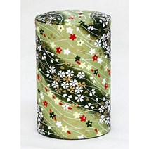 일본차통 말차 녹차 보이차 차통 틴케이스 100g, 장형 100g + #50
