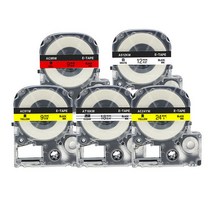 Y_엡손 호환 라벨테이프/정품품질/당일발송/36mm 라벨 -, 24mm 라벨테이프, AD24RW 빨강 바탕 흰색 글씨 (8M