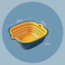 채반Double-layer Drain Basket New Plastic Fruit And Vegetable Kitchen Washing Filter Colander Sieve