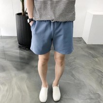 여름 아일렛 파스텔 밴딩 헤비 반바지 팬츠