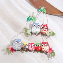 부엉이 가족 가렌더 장식인형 집안 평화 예쁜 미니어처 장식 집꾸미기 간단한선물 자취방 집들이 선물, 5마리