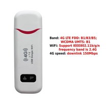 4G LTE 무선 USB 동글 모바일 광대역 150Mbps 모뎀 스틱 Sim 카드 라우터, 01 White Red