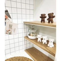 향기조아 탁상용 차량용 곰돌이석고방향제+리필오일set, 브라운만세, 블랙체리
