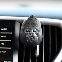 반하나 코파는 고릴라 후비고 차량용 석고방향제 송풍구형 다크그레이+선물포장+리필향10ml, 피치사케