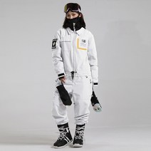 겨울용 스키 복 남성 점프 슈트 후드 야외 스포츠 방수 바람막이 베니어 더블 보드 원피스 스노우, 하얀_l