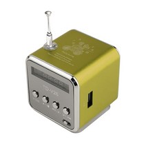 카오디오 87.5108MHz LED 디스플레이 화면 스피커 3W 미니 디지털 FM 라디오 지원 TF 카드 3.5mm USB2.0, 04 Green