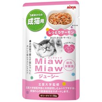 아이시아 먀우먀우 쥬시 파우치 70g 12개입 고양이간식, 연어