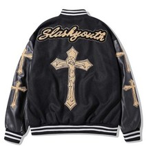 야구 점퍼 바시티 자켓 힙합 남성 자수 패치워크 봄버 커플 재킷