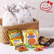 단체 간식세트 어린이집 학교 학원 교회 답례품 가성비 개별포장, 실버 도트 간식주머니 10SET