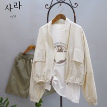 사라7351 집업 포켓 베이직 바람막이 점퍼
