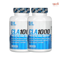 이볼루션뉴트리션 CLA1000 무각성제 체중 관리제 소프트젤 90 180 정, 90정, 2개