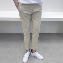 [S~3XL] NW 면 테이퍼드 반밴딩 9부 크롭 팬츠