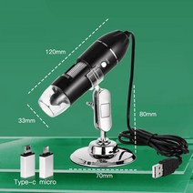 1600x 디지털 현미경 카메라 3in1 type-c usb 휴대용 전자 현미경 납땜 led 돋보기 휴대 전화 수리, 1000x