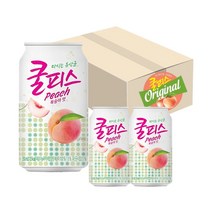 매운음식에 필수 쿨피스 복숭아맛 뚱캔 350ml 24개 2박스