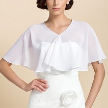 브라이덜샤워 셀프웨딩 촬영 본식 여성용 심플 소프트 쉬폰 볼레로 이브닝 파티 쇼트 정장 숄 우아한 캐주