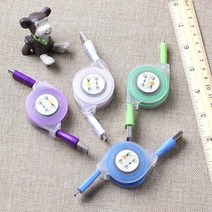 SS0226 마이크로 5핀 USB 발광 릴케이블(90cm) 마이크로5핀케이블 마이크로5핀충전케이블, 단일 모델명/품번