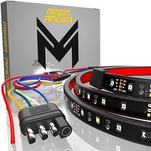 Mega Racer 트럭용 단일 열 152.4cm(60인치) LED 테일게이트 라이트 바 5가지 기능 브레이크달리기방향 지시등후진이중 플래시 조명 90피스 다이오드 IP67 방수