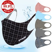 비크론 은나노 대형 마스크 블랙 체크 1p/개별포장/비말 황사 패션 덴탈마스크, 1개, 1개