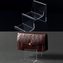 2단 투명 아크릴진열대 핸드백진열대 가방 지갑 책거치대 아크릴받침대 업소용 매장 상품, 1개