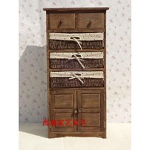 라탄 수납장 원목 선반 침실 서랍장 거실, G