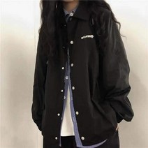 블랙야상점퍼 CHIC 카고 코트 여성 봄가을 와이드 루즈핏 하라쥬크 BF 카라넥 얇은 재킷 2364507907