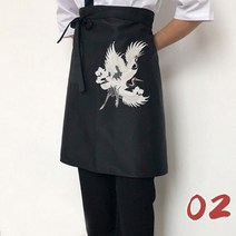 일본식 요리 앞치마 레스토랑 웨이터의 짧은 잉어 럭키 고양이 인쇄 초밥 요리사 작업복 후지 산, 싱글 사이즈, 2