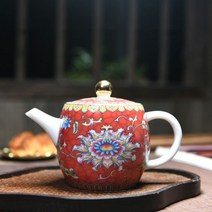 휴대용다도 WSHYUFEI 정통 Jingdezhen 도자기 예술 새 주전자 절묘한 에나멜 색상 주전자 수제 도자기 차 세트 2ml, 280ml_2