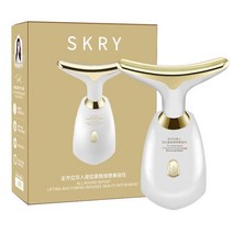 3 In 1 얼굴 리프팅 장치 목 눈 마사지 EMS 미세 전류 뷰티 피부 강화 기계 노화 방지 기계, White, 02 White