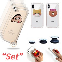 핸드폰 갤럭시 A10e 케이스 (SM-A102N) 방탄젤리+그립톡 세트