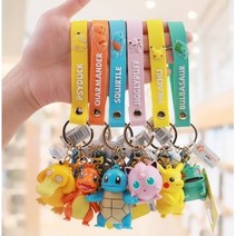 (정품) 포켓몬 키링 열쇠고리 피카츄 꼬부기 이상해씨 고라파덕 파이리 푸린 자동차 키홀더 학생 가방 장식 고리 걸이 6종류