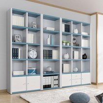 두꺼운선반 컬러포인트 서재 사무실용 5단 책장(2종) 심플 이쁜 디자이너, 1200책장/화이트