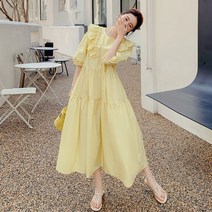 메이킹유 반팔 5부 라운드넥 프릴 캉캉원피스 2367애런원피스