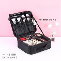 화장품 가방 휴대용 대용량 전문 가방 메이크업 아티스트 및 화장품 보관 가방, 미니 소형 2단 블랙