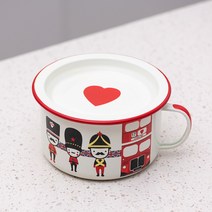 법랑냄비 라면 전용 냄비 영국스타일 인덕션 하이라이트 가스레인지 겸용, 화이트레드, 상세참고