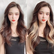 롱 컬러 그라데이션 헤어피스 브릿지 똑딱이 붙임머리, 그레이