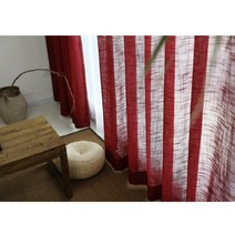 26평 32평 34평 거실 커튼 현대 리넨 커튼 퓨어 컬러 코튼 린넨