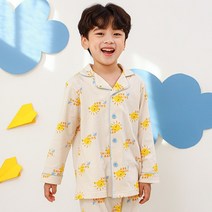 삐삐롱 선셋 좌우사 파자마 9부 상하세트