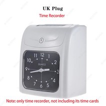 출퇴근기록기 근태관리기 전자 시간 기록계 직원 출석 기계, Milk White UK Plug