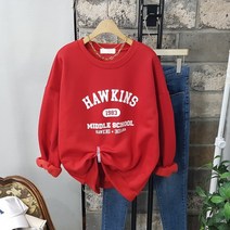 상상그이상 여성용 국내제작 1983 기모 맨투맨 가볍고 따뜻한 비비드 컬러 심플 레터링 포인트 부드러운 특양면소재 꾸안꾸룩 외투안에 가볍게 입을 수 있는 마실룩코디