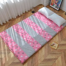 매직베드 바닥토퍼 사계절용 침대 매트 두툼한 요매트, 핑크별