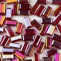 비즈공예 YHBZRET 사각형 오스트리아 크리스탈 비즈 4x8mm 50 피스 스퀘어 유리 스페이서 루즈 비드 쥬얼리 만들기 팔찌 액세서리 DIY, [13] Dark red