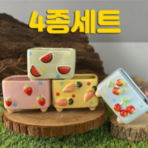 다육맘 수제화분 팬지, 3번(4종세트)