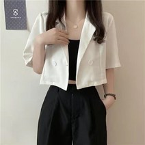 심플 숏 크롭 반팔 여성 자켓 여름 캐주얼 아우터 하늘비즈 A31 F233X171