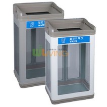 스틸분리휴지통(투명) (오픈형/페달X 뚜껑X), 단품