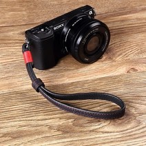 LXH 카메라 가죽 손목 스트랩 소니 후지필름 니콘 올림푸스 캐논 라이카 DSLR 그립, 03 Black Red