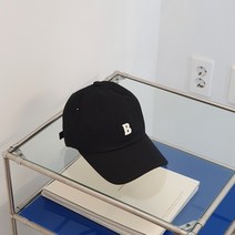솔리드마켓 B로고모자 깊은볼캡 (블랙 핫핑크)