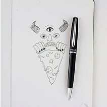 펠리칸 만년필 미국 재즈 엘레강스 볼펜 미디엄 니브 블루 잉크 리필 포함 메탈 블랙 박스 각 1개, White