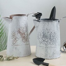 빈티지한 인테리어 소품 다용도 참새 바스켓 바스켓 철제소품 빈티지소품 인테리어소품 화분, 1.그레이