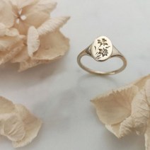 절묘한 여성의 골드 컬러 마마 편지 꽃 반지 간단한 성격 약혼 파티 패션 쥬얼리 선물